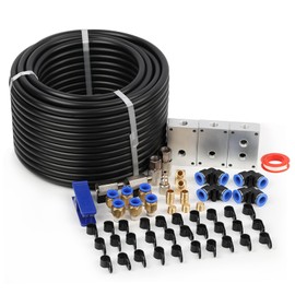 FORNAX Air Line Kit with14-Piece Air Push To Connect Kit, 100ft 1/2 inch OD Nylon Tubing, Air Piping System Industrial Type Quick Connect Coupler and Plug