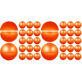 Cabilock Pack of 50 raffle balls, lottery balls, 4 cm, separable plastic balls, bingo ball balls for filling for party gifts, bingo game, festive orange