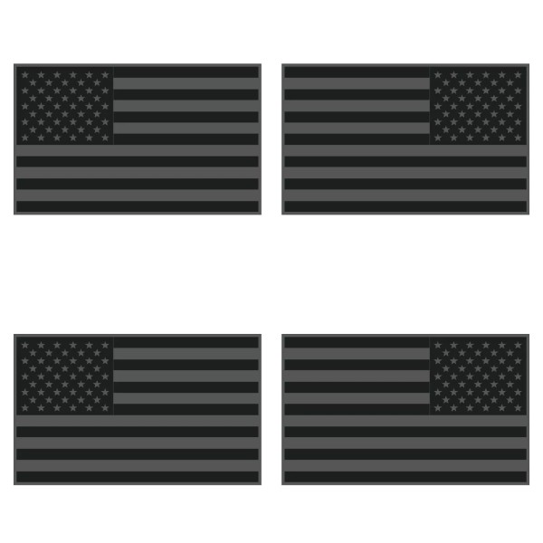 Unbranded 2 REVERSED, 2 REGULAR REFLECTIVE SUBDUED AMERICAN FLAGS HELMET