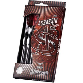 Harrows Assassin Tungsten Pro Darts | Steel Darts Set with Carry Case | 40 g, All Weights | Includes Alamo Shafts, 100-Micron Prime Flights, and Travel Case (40g)