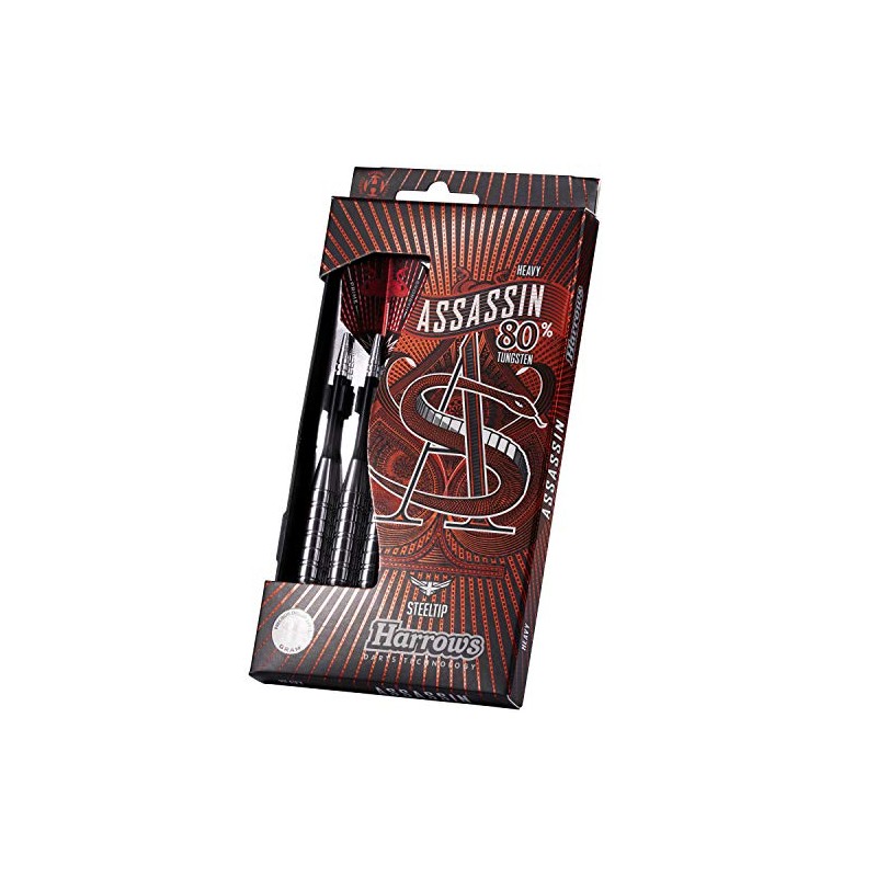 Harrows Assassin Tungsten Pro Darts | Steel Darts Set with