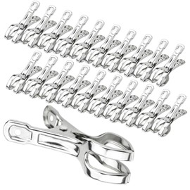 I'm so happy Clothespins Stainless Steel Strong Large Medium Rod Pinch Heavy Duty Windproof Futon Clothesline Clothespins (24 Pieces Small)