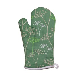 Premier Housewares Cow Parsley Single Oven Glove - Green