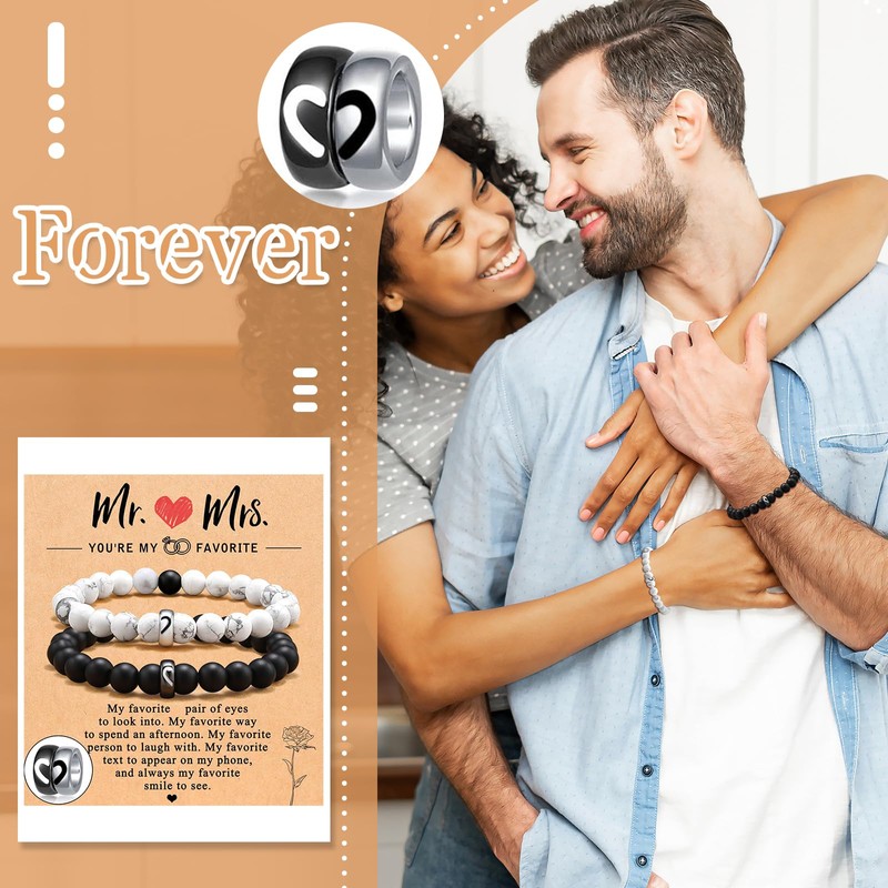 Flongo Partner Gift Couples Bracelets: Couple Pearl Bracelet Friendship Bracelet