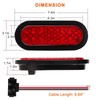 6 Pcs 6 Inch Red Oval Led Trailer Tail Lights