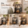 Small Side Table, Narrow End Table with 3-Tier Storage, Coffee