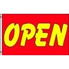 3x5 OPEN Flag NEW 3 x 5 Red & Yellow Banner Sign