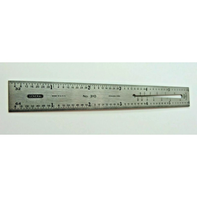 GENERAL No. 310 6" Ruler w/ B & S Gauge