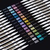 Shuttle Art メタリック マーカーペン 30色セット 大人の塗り絵付き カラーペン 水性 速乾 フォト