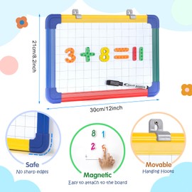 Swansea Small Whiteboard a4 Portable Magnetic White Board Double Side Dry Erase Board for Home Office School Classroom, Handheld and Wall-Mount, 30x21cm