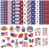 ZHAO 24 Sheets 4th of July Pattern Paper Pack Patriotic