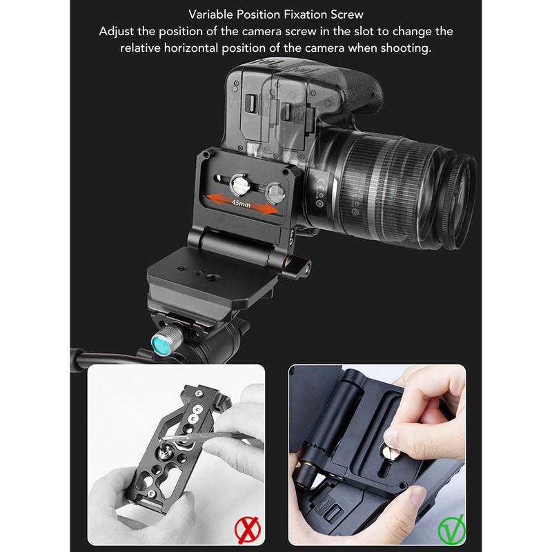 Camera Folding Quick Release Plate L Bracket 285 Degree Wide