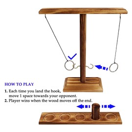 Hook and Ring Toss Game for Adults Party Games Wider & Longer Latest Verson - Rectangle