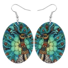 Bonsny - arete de diseño de búhos de pájaros, color azul Azul