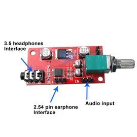 Septpenta Mini Headphone Amplifier Module, 3.5mm Interface, Headphone Preamp Board, Stereo Headphone Amplifier, Volume Control Audio Booster with 3.5mm Jack