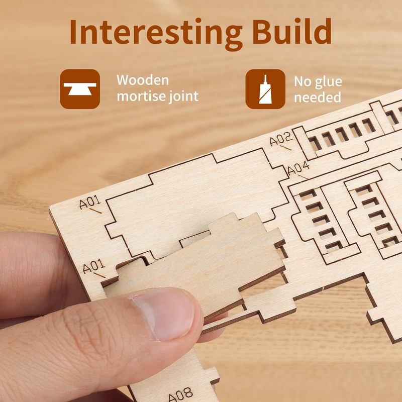 3D Wooden Puzzles for Adults,DIY Color Modern Villa Wooden Model