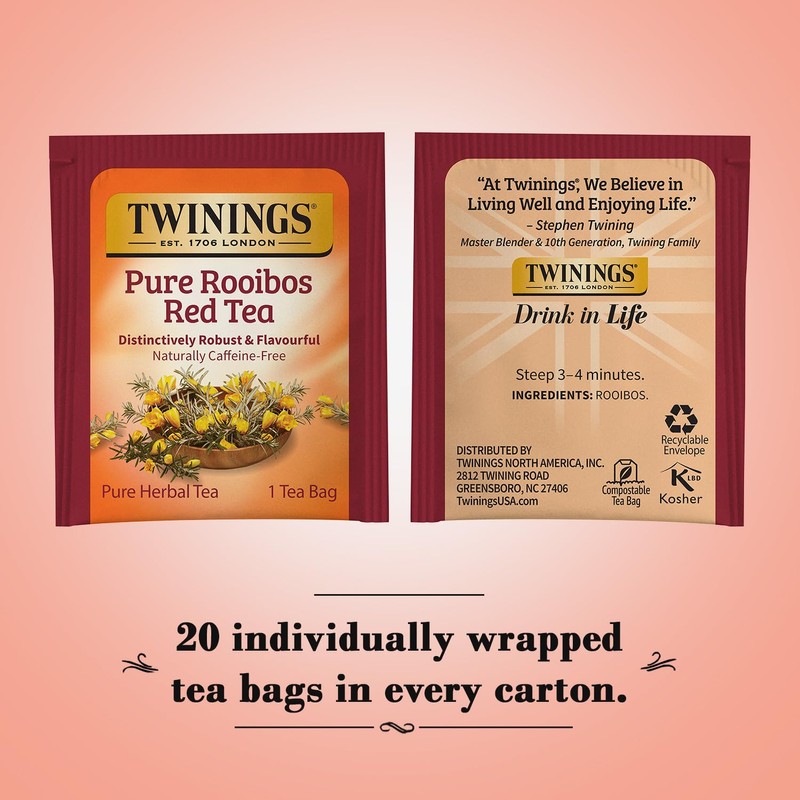 Twinings Pure Rooibos Red Tea - A Naturally Sweet and