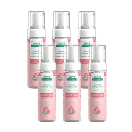 Aleva Naturals Foaming Intimate Wash, Cleanses & Refreshes Women's Intimate Areas, pH Balanced, Natural & Organic Formula, Economy Pack - 6x200ml, Clear, 37882