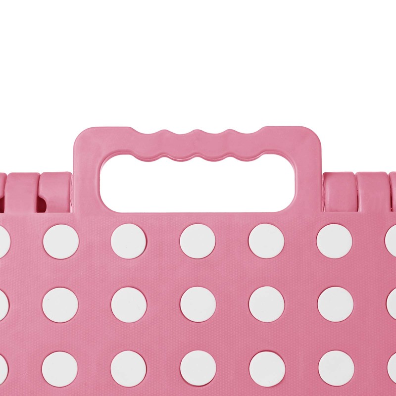 Casafield 9" Folding Step Stool with Handle, Pink - Portable