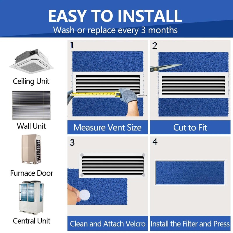 Demiwise Reusable Air Filter 20x30x0.5,2 Packs Cut to Fit Furnace