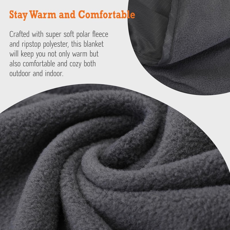 sheelokhwui 4-in-1 Large Camping Blankets - Waterproof, Windproof Fleece Outdoor