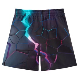 Young Boys Swim Trunks Size 13 14 Cool Magma Print Beach Shorts 3D Crack Graphic Bathing Suit for Pool Party Swimming Lesson