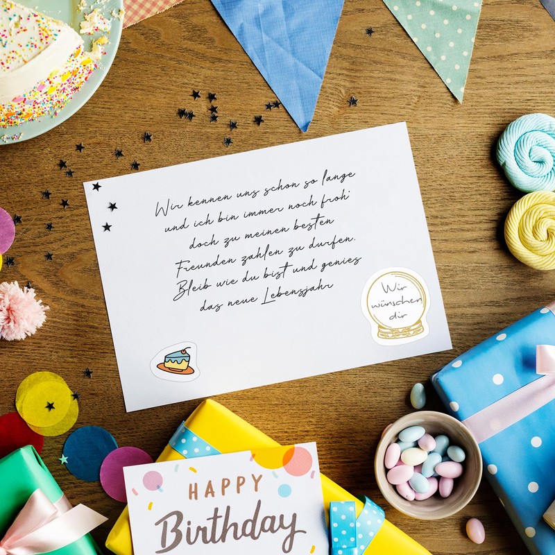 BIROYAL Birthday Stickers (120+ Designs) | Stickers for Guest Book