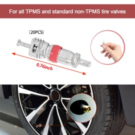 NYTKL 20 PCS Tire Valve Core, Premium Valve Stem Core Part Replacement, TPMS Safe Vehicle Tyre Valve Cores Tool Universal for Most Automotive Motorcycles Bicycles Air Conditioning