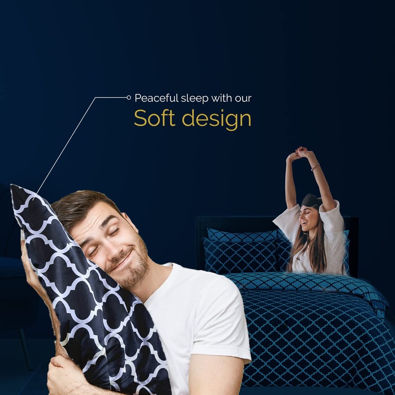 DTEX HOMES 100% Cotton Duvet Cover Set Printed Reversible Duvet