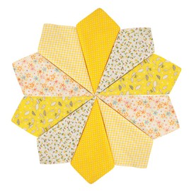 HOULIFE Women's Flower Handkerchiefs Made of Pure Cotton Yellow Fabric Handkerchiefs for Everyday Use 5/10 Pieces 36 x 36 cm Mother's Day Gift - multicoloured