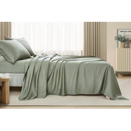 Sterling Creek 100% Tencel Lyocell Bed Sheets King Size 4-Piece Set - Luxury Soft Breathable Silky Smooth Cooling 16" Deep Pocket Sheets for Hot Sleepers (King, Eucalyptus)