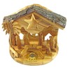Olive Wood Rotating Star Musical Nativity Scene - Plays Silent