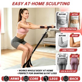 MENOLY Multifunction Pedal Resistance Band with Handle, 3 Different Levels Tube Adjustable Resistance Bands for Abdomen, Waist, Arm, Core/ABS, Leg Workout for Women Men