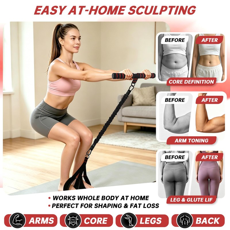 MENOLY Multifunction Pedal Resistance Band with Handle, 3 Different Levels