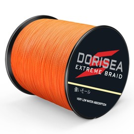 Dorisea Extreme Trend, 100% Pe, sedal de pesca trenzado, 91,44 m, 2,7-136 kg, naranja prueba (1000 m/1093 yardas/0,12 mm)