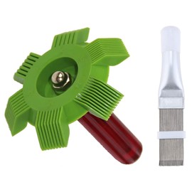 Hzyclzh Pack of 2 Air Conditioning Slat Comb, AC Lamellar Comb, Air Conditioning Condenser Fin Comb, AC Evaporator Comb, Coil Condenser Brush, for Cleaning, Plastic Condenser Clean Comb