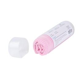 Restaurantware-Clean Tek Professional 25.2 x 16.9 Inch Chamois Cloths, 20 Reusable Microfiber Towels - Storage Tube Included, Absorbent, Pink PVA 3D Microfiber Cleaning Rags, for Windows Or Cars