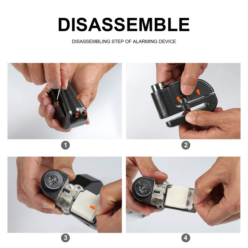 LIHAO Motorcycle Disc Lock, Anti-Theft Waterproof Disc Brake Alarm Lock