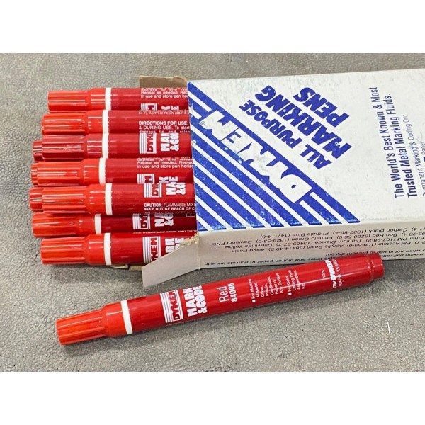 Dykem 12PK New Dykem #84006 Brite Mark Medium Tip RED