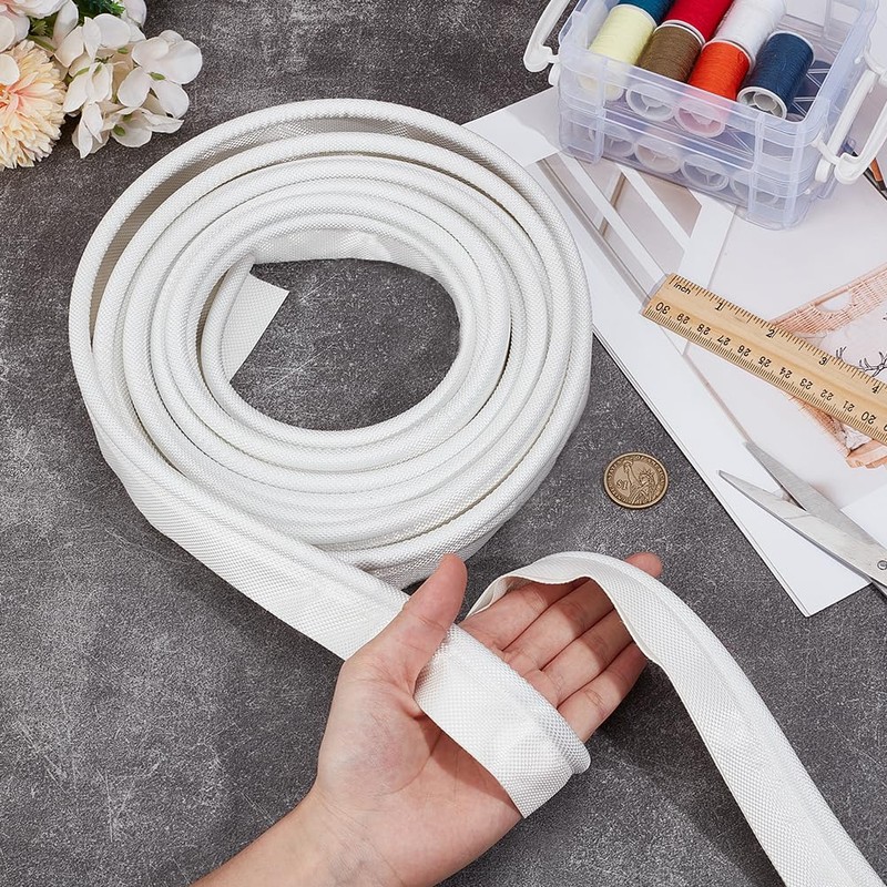 BENECREAT 5m/5.5 Yards White Awning Rail Piping, 8mm Double Flap