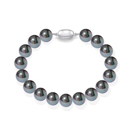 sea shell pearl bracelet - black sea shell pearl bracelet for woman 8 inch 10mm dmb1014-20