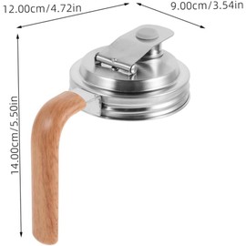 2 Pcs Wide Mouth Mason Jar Stainless Steel Pour Spout Lid, Reusable Mason Jar Lids for Ball Wide Mouth Mason Jars no Rust Leaking Proof for Home Brewing Fruit Fermenting Drinks (with handle, 2)