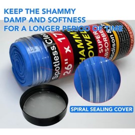 Premium Shammy Cloth for Car Drying - 2pk(26”x17”) - Super Absorbent Synthetic Chamois Towel for Car - Reusable Car Drying Shammy - Scratch-Free Car Drying Towel(Yellow & Blue)