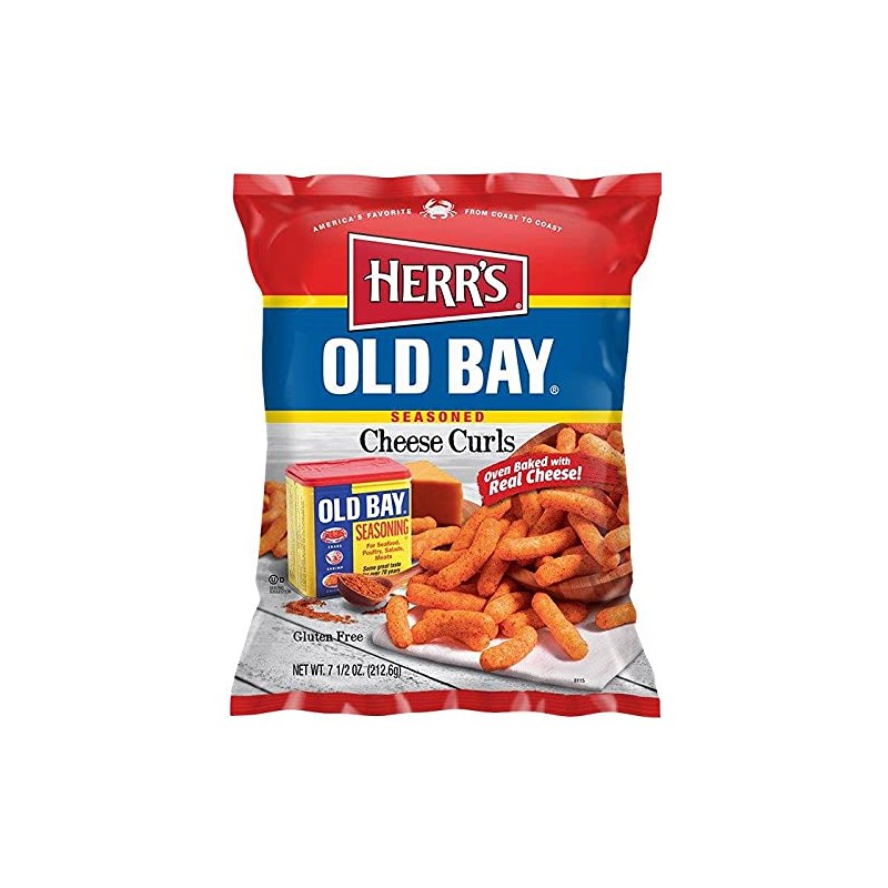 Herr's + Old Bay® Cheese Curls, 7.5 Ounce (Pack of
