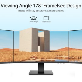 KOORUI 24 Inch Monitor, Full HD 1080p VA LED Computer Monitor, 75Hz FHD 1920 x 1080 Ultra Slim Desktop PC Monitor with HDMI, VGA, 75 x 75 mm VESA Mountable, Black