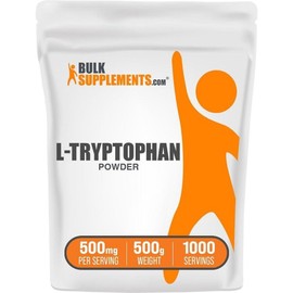 Bulk Supplements L Tryptophan 500mg Powder 500g, 1 Piece / 벌크서플리먼츠 L 트립토판 500mg 파우더 500g, 1개