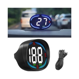 CGEAMDY Car HUD Head-up Display LED Projector, GPS Speedometer Odometer, KMH & MPH Compass Direction Digital Speedometer with Overspeed Alarm