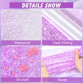 Oudain 24 Pack Ombre Purple Plastic Tablecloth for Parties 54 x 108 Inch Gradient Pastel Purple Tablecloths Disposable Waterproof Sprinkle Table Covers for Wedding Birthday Party Decorations