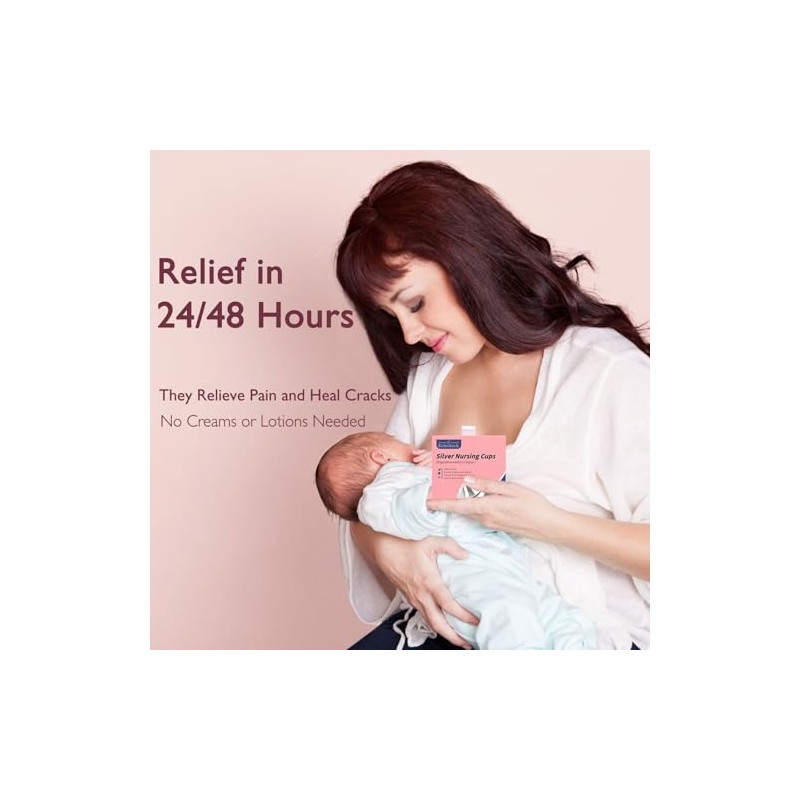 Silver Nipple Shields,999 Silver Nipple Shields for Breastfeeding, Protect and