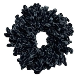 Volumising Velvet Scrunchie Plain Big Hair Tie Bun Clip Hijab Volumizer Scarf (Dark Grey)